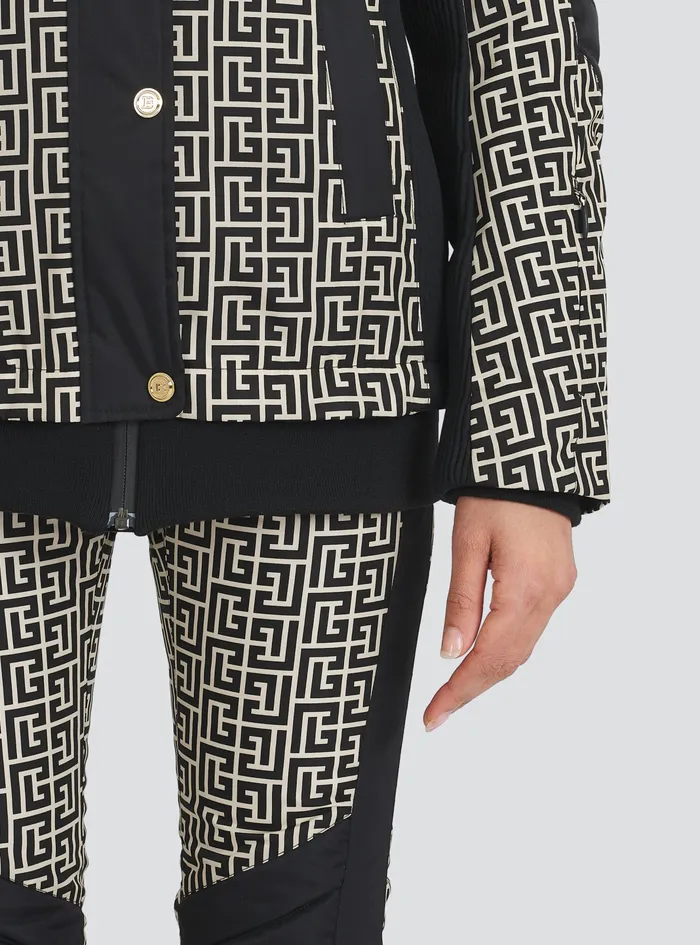 Balmain Outerwear Womens X Rossignol 8211 BalmainMonogrammed Hooded Ski Coat Black Balmain Outerwear Womens X Rossignol 8211 BalmainMonogrammed Hooded Ski Coat Black