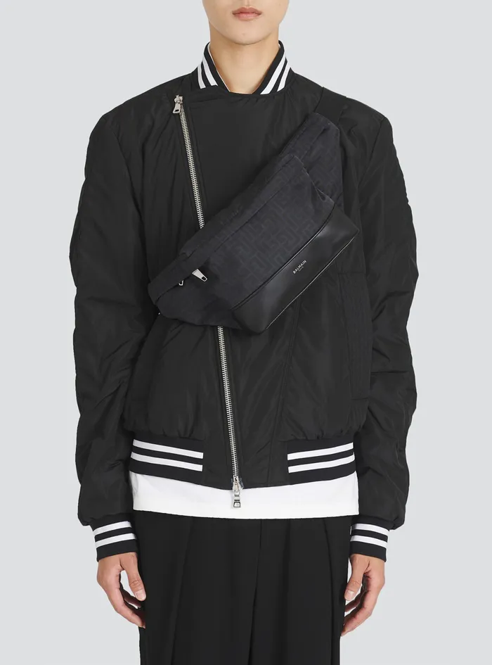 Balmain Pouches And Belt Bags Mens Nylon Belt Bag Black Balmain Pouches And Belt Bags Mens Nylon Belt Bag Black