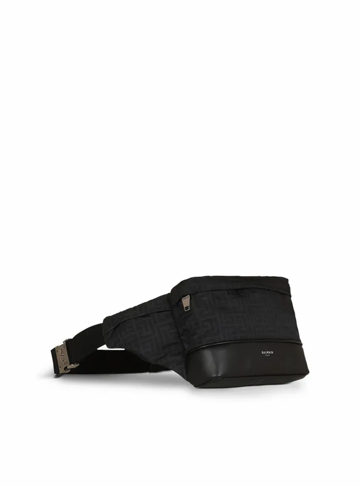 Balmain Pouches And Belt Bags Mens Nylon Belt Bag Black Balmain Pouches And Belt Bags Mens Nylon Belt Bag Black