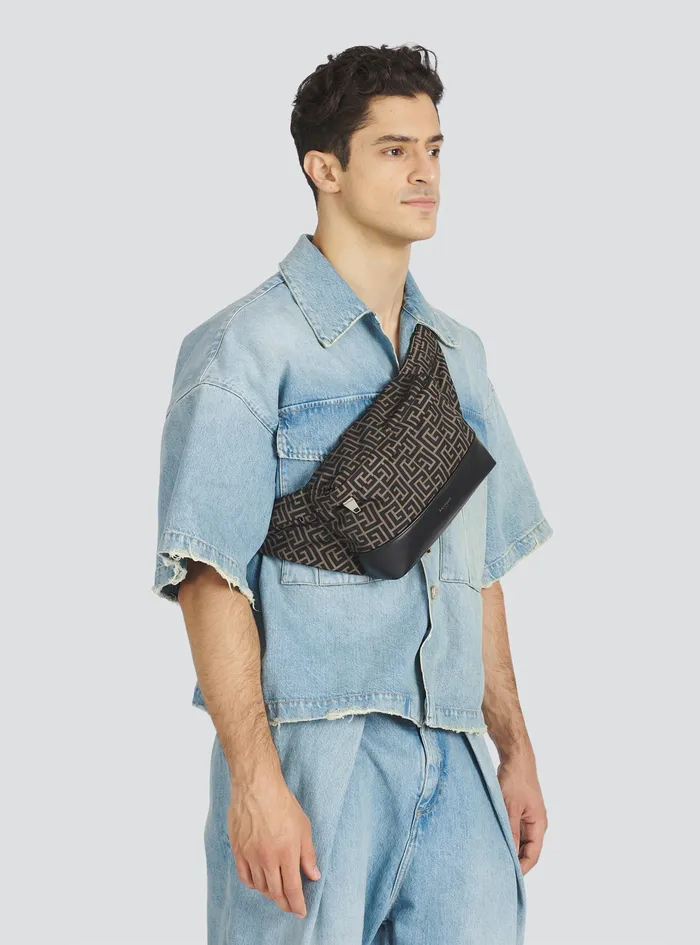 Balmain Pouches And Belt Bags Mens Nylon Belt Bag Khaki