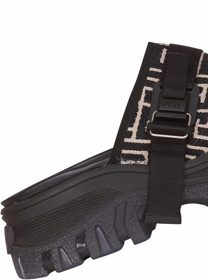 Balmain Sandals Mens Bicolor Monogram Jacquard Ulysse Mules Black Balmain Sandals Mens Bicolor Monogram Jacquard Ulysse Mules Black