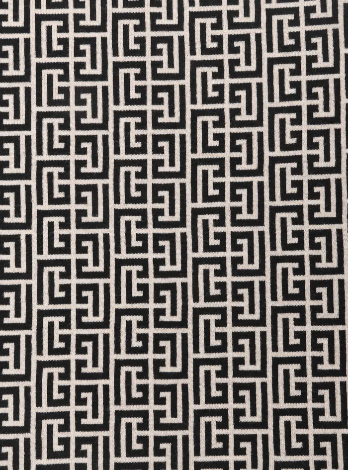 Balmain Scarves Mens Wool Scarf With Balmain Monogram Black Balmain Scarves Mens Wool Scarf With Balmain Monogram Black