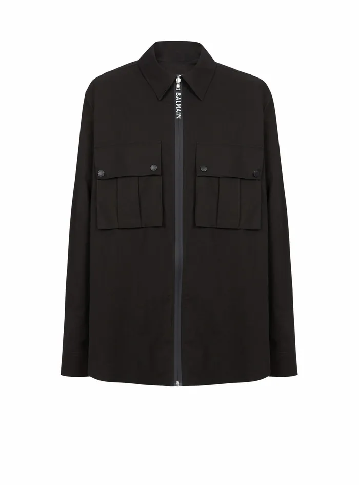 Balmain Shirts And Polos Mens Cotton Shirt Black