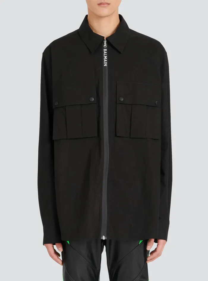 Balmain Shirts And Polos Mens Cotton Shirt Black Balmain Shirts And Polos Mens Cotton Shirt Black