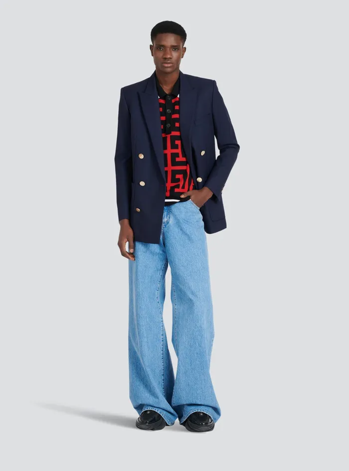 Balmain Shirts And Polos Mens Houndstooth Print Polo Red