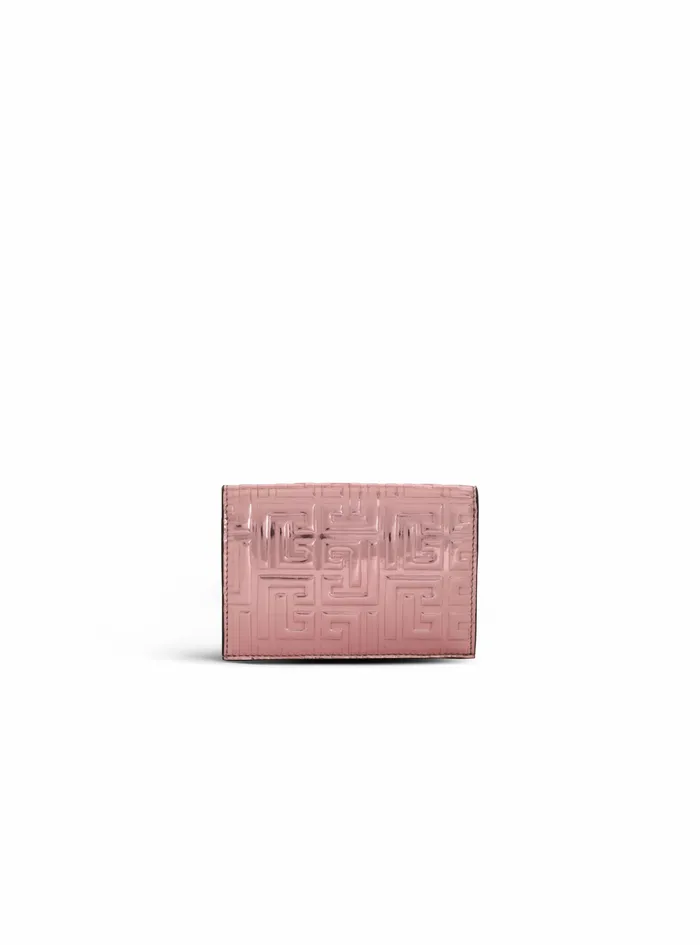 Balmain Small Leather Goods Womens Debossed MirrorShine Leather Coin Pouch With Balmain Monogram Pink Balmain Small Leather Goods Womens Debossed MirrorShine Leather Coin Pouch With Balmain Monogram Pink
