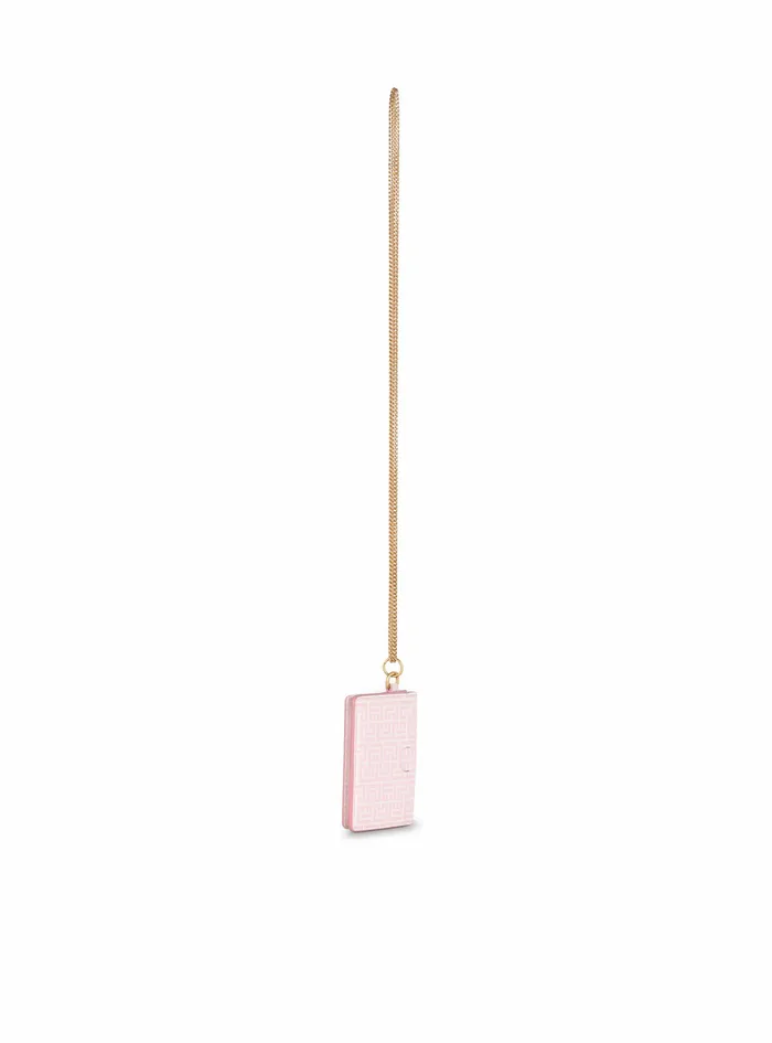 Balmain Small Leather Goods Womens Embossed Calfskin Coin Card Holder Pink Balmain Small Leather Goods Womens Embossed Calfskin Coin Card Holder Pink