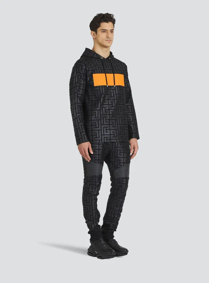 Balmain Sweatshirts Mens EcoDesigned Cotton Balmain Monogram Sweatshirt With Balmain Logo Black Balmain Sweatshirts Mens EcoDesigned Cotton Balmain Monogram Sweatshirt With Balmain Logo Black