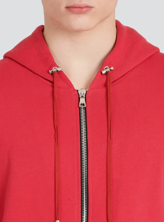 Balmain Sweatshirts Mens EcoDesigned Cotton Sweatshirt With Balmain Logo Print Red Balmain Sweatshirts Mens EcoDesigned Cotton Sweatshirt With Balmain Logo Print Red