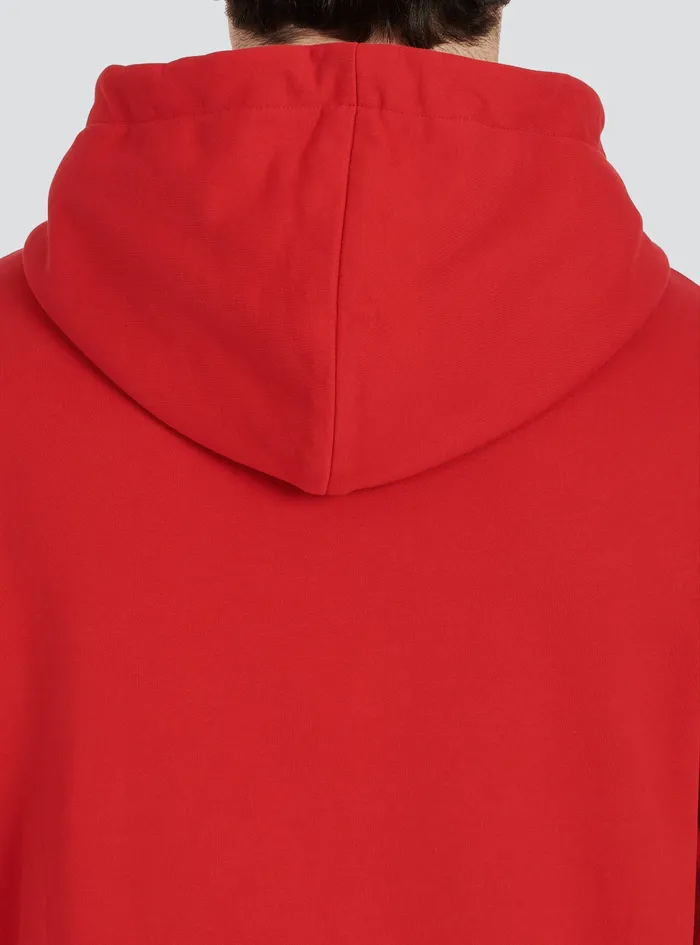 Balmain Sweatshirts Mens EcoDesigned Cotton Sweatshirt With Small Flocked Balmain Logo Red Balmain Sweatshirts Mens EcoDesigned Cotton Sweatshirt With Small Flocked Balmain Logo Red