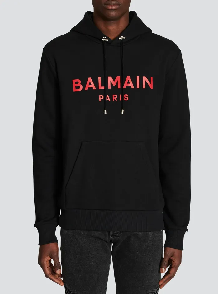 Balmain Sweatshirts Mens Exclusive 8211 Cotton Sweatshirt With Balmain Paris Logo Print Black Balmain Sweatshirts Mens Exclusive 8211 Cotton Sweatshirt With Balmain Paris Logo Print Black