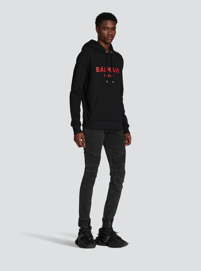 Balmain Sweatshirts Mens Exclusive 8211 Cotton Sweatshirt With Balmain Paris Logo Print Black Balmain Sweatshirts Mens Exclusive 8211 Cotton Sweatshirt With Balmain Paris Logo Print Black