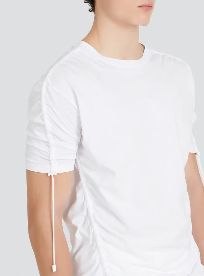 Balmain TShirts Mens Cotton Drawstrings TShirt White Balmain TShirts Mens Cotton Drawstrings TShirt White