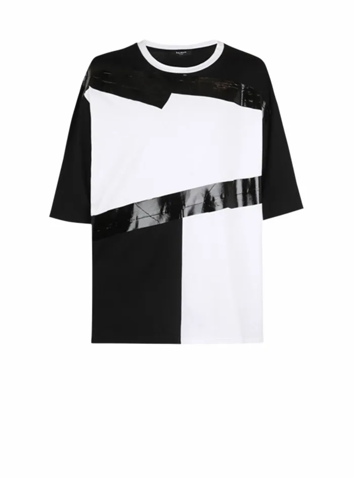 Balmain TShirts Mens OversizedecoDesigned Cotton TShirt White