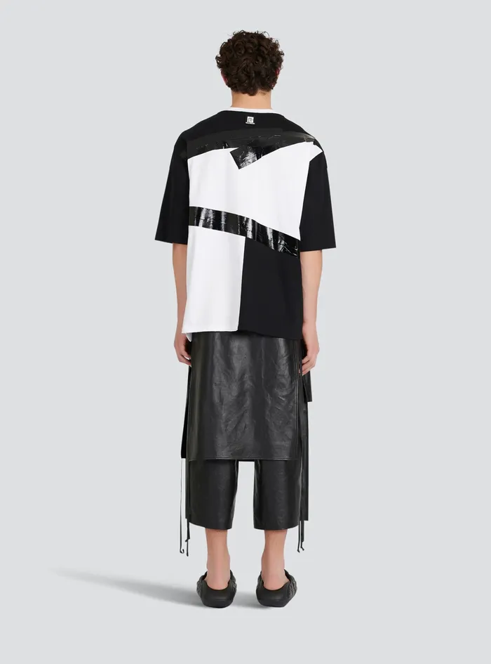 Balmain TShirts Mens OversizedecoDesigned Cotton TShirt White Balmain TShirts Mens OversizedecoDesigned Cotton TShirt White