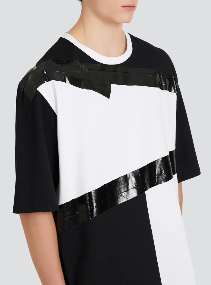 Balmain TShirts Mens OversizedecoDesigned Cotton TShirt White Balmain TShirts Mens OversizedecoDesigned Cotton TShirt White