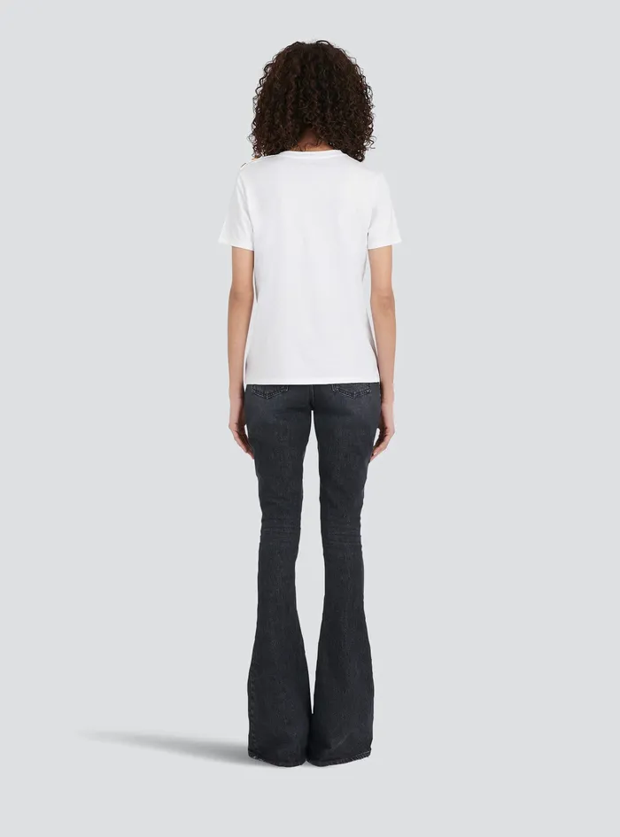 Balmain TShirts Womens EcoDesigned Cotton TShirt With Balmain Logo Print White Balmain TShirts Womens EcoDesigned Cotton TShirt With Balmain Logo Print White