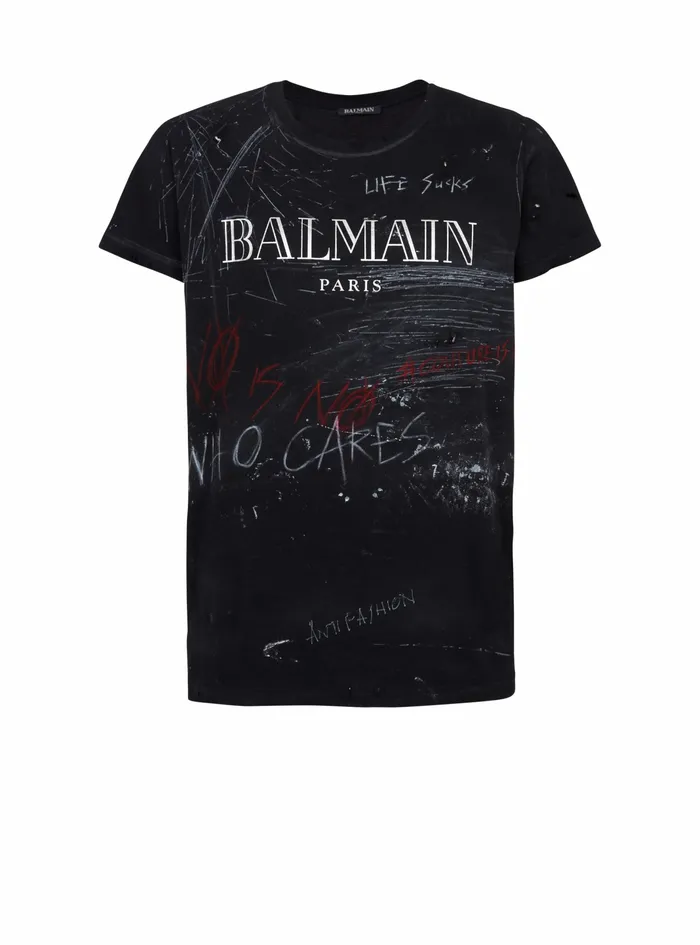 Balmain TShirts WomensMens Unisex 8211 No Is No Print TShirt Black