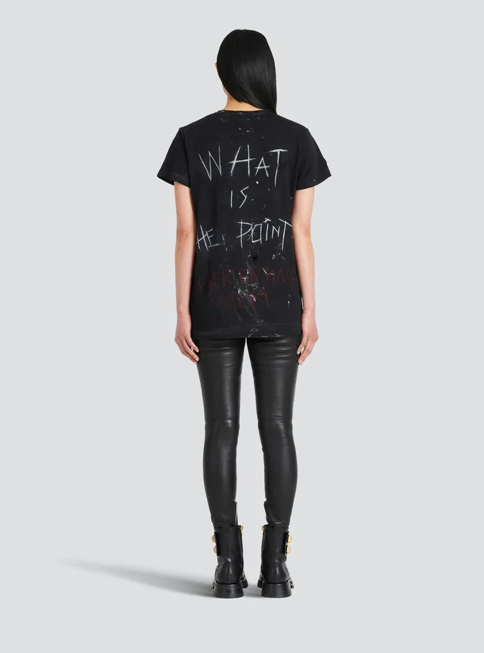 Balmain TShirts WomensMens Unisex 8211 No Is No Print TShirt Black Balmain TShirts WomensMens Unisex 8211 No Is No Print TShirt Black