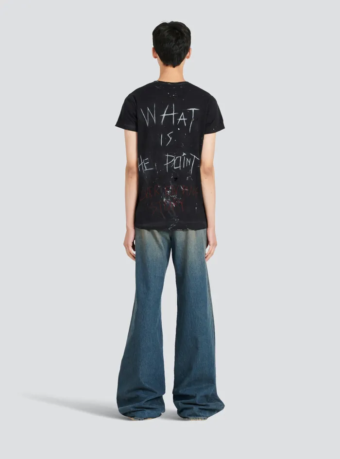 Balmain TShirts WomensMens Unisex 8211 No Is No Print TShirt Black Balmain TShirts WomensMens Unisex 8211 No Is No Print TShirt Black