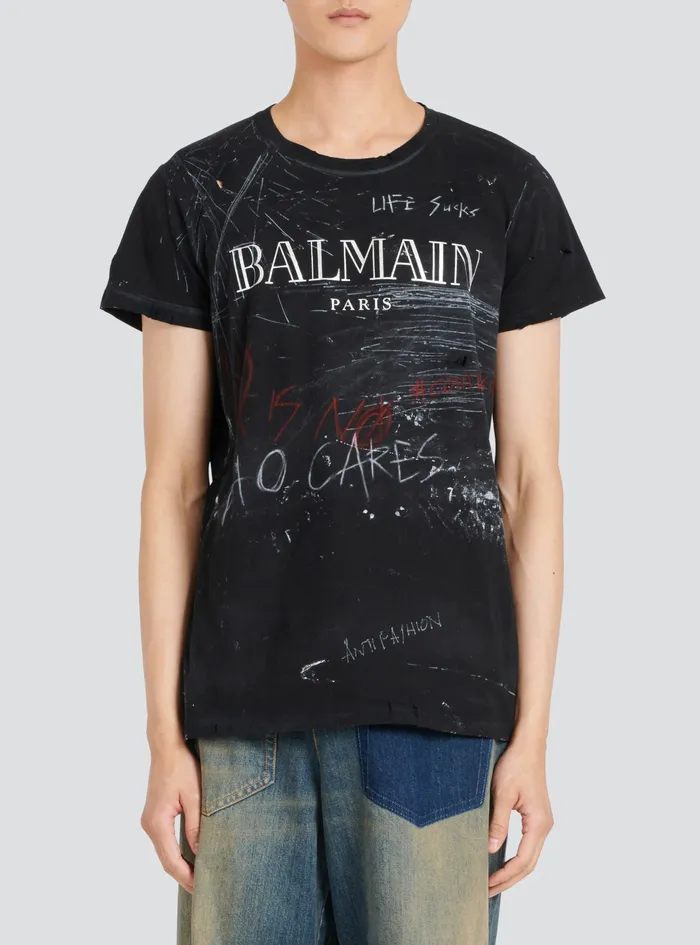 Balmain TShirts WomensMens Unisex 8211 No Is No Print TShirt Black Balmain TShirts WomensMens Unisex 8211 No Is No Print TShirt Black