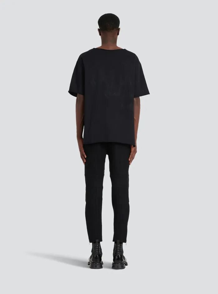 Balmain TShirts WomensMens Unisex 8211 Printed Cotton TShirt Black Balmain TShirts WomensMens Unisex 8211 Printed Cotton TShirt Black