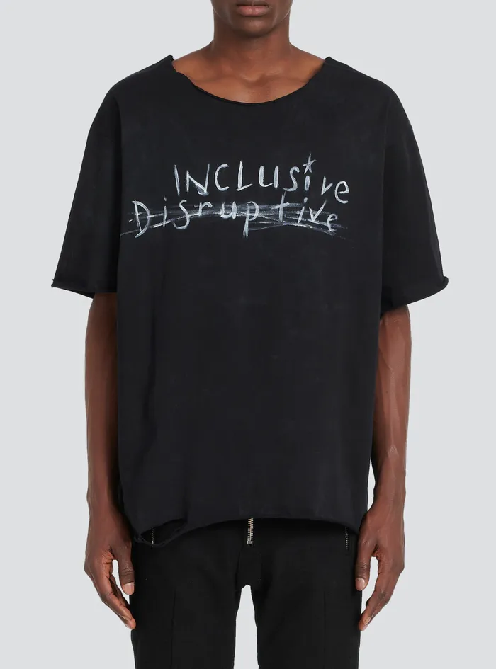 Balmain TShirts WomensMens Unisex 8211 Printed Cotton TShirt Black Balmain TShirts WomensMens Unisex 8211 Printed Cotton TShirt Black