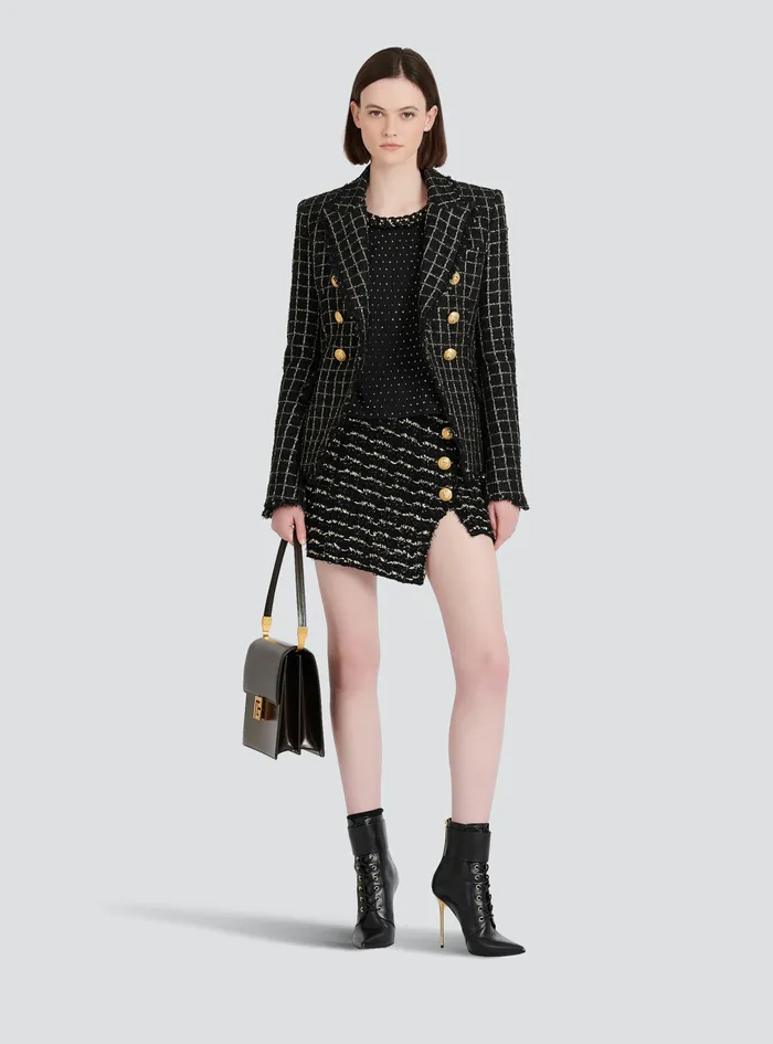 Balmain Tops And Shirts Womens Cotton Top With Strass Black