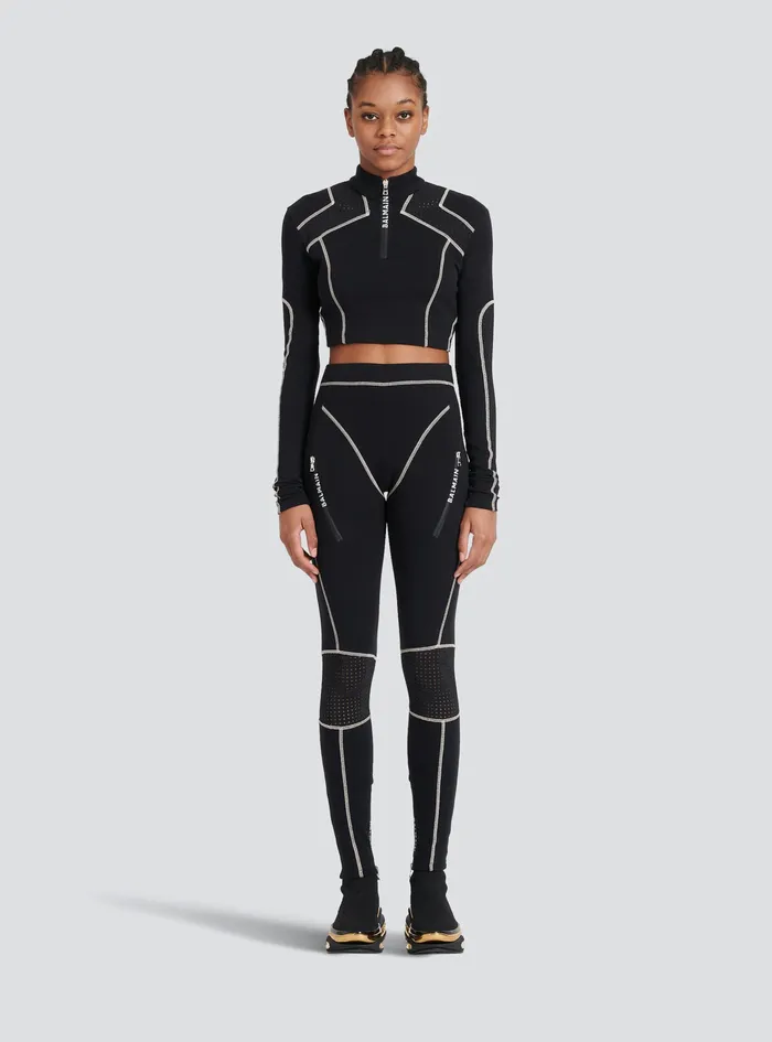Balmain Tops And Shirts Womens Jersey Crop Top Black Balmain Tops And Shirts Womens Jersey Crop Top Black