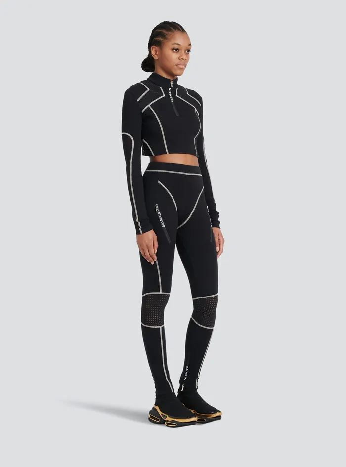 Balmain Tops And Shirts Womens Jersey Crop Top Black Balmain Tops And Shirts Womens Jersey Crop Top Black
