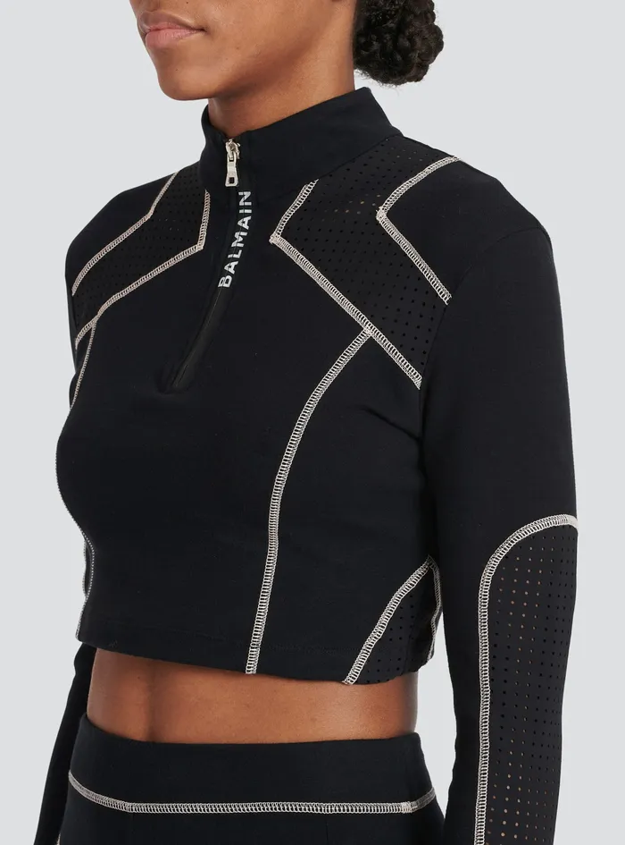 Balmain Tops And Shirts Womens Jersey Crop Top Black Balmain Tops And Shirts Womens Jersey Crop Top Black