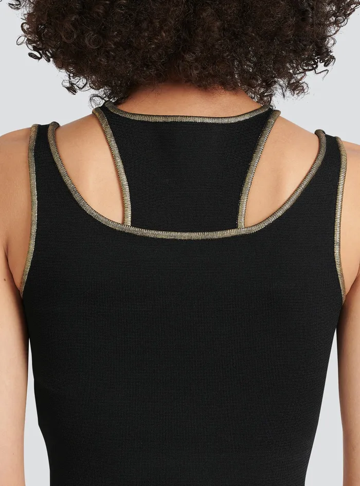 Balmain Tops And Shirts Womens Knit Crop Top Black