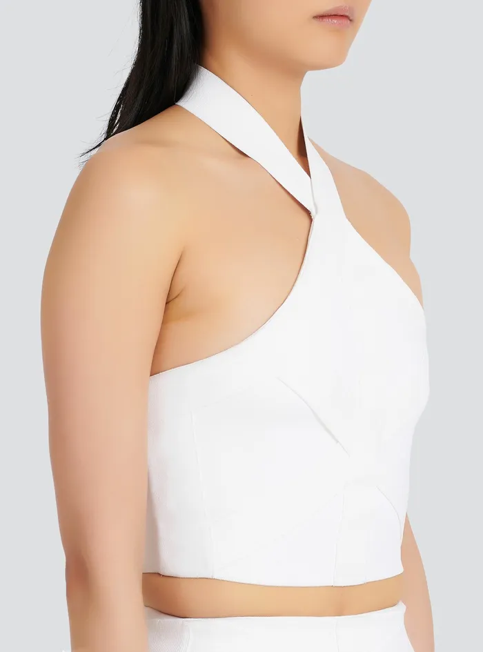Balmain Tops And Shirts Womens Knit Sports Bandage Crop Top White Balmain Tops And Shirts Womens Knit Sports Bandage Crop Top White
