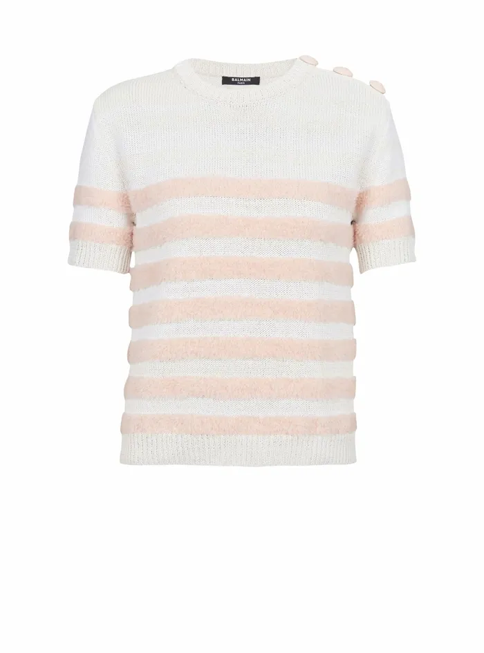 Balmain Tops And Shirts Womens Knit TShirt Pink