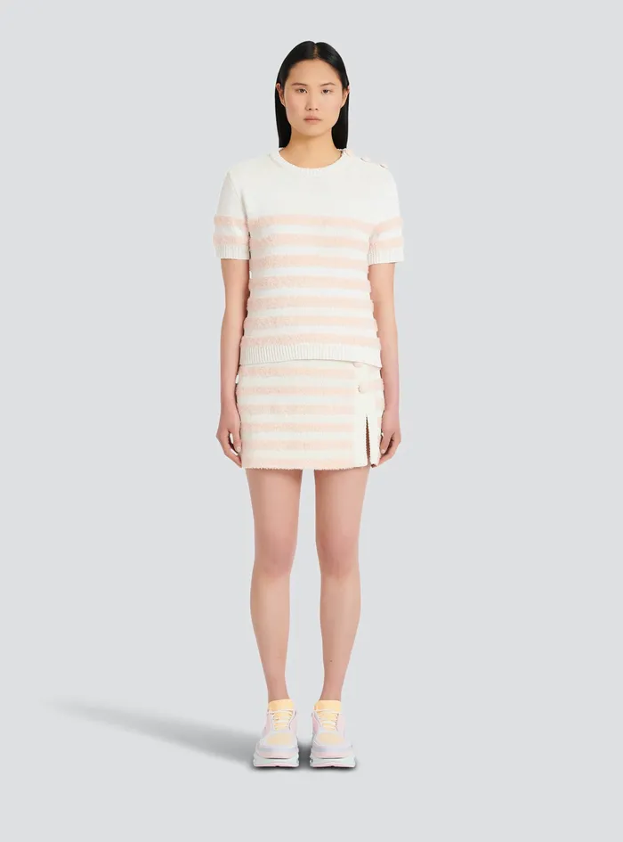 Balmain Tops And Shirts Womens Knit TShirt Pink Balmain Tops And Shirts Womens Knit TShirt Pink