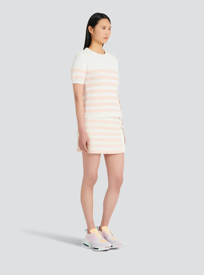 Balmain Tops And Shirts Womens Knit TShirt Pink Balmain Tops And Shirts Womens Knit TShirt Pink