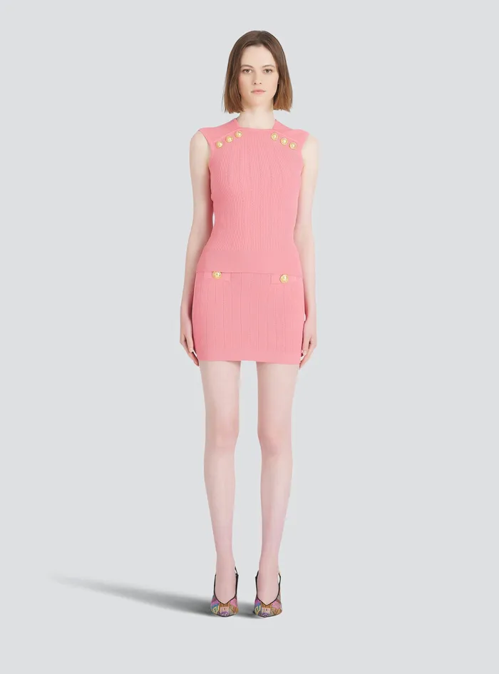 Balmain Tops And Shirts Womens Knit Top With GoldTone Buttons Pink Balmain Tops And Shirts Womens Knit Top With GoldTone Buttons Pink