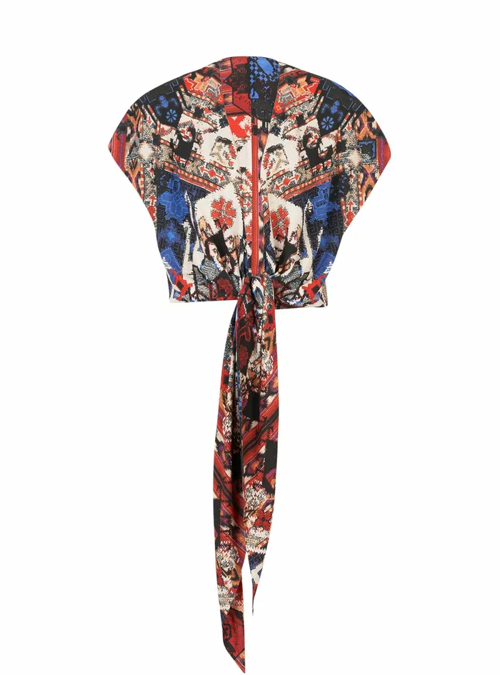 Balmain Tops And Shirts Womens Multicolor Print EcoDesigned Crop Top Multicolor Balmain Tops And Shirts Womens Multicolor Print EcoDesigned Crop Top Multicolor
