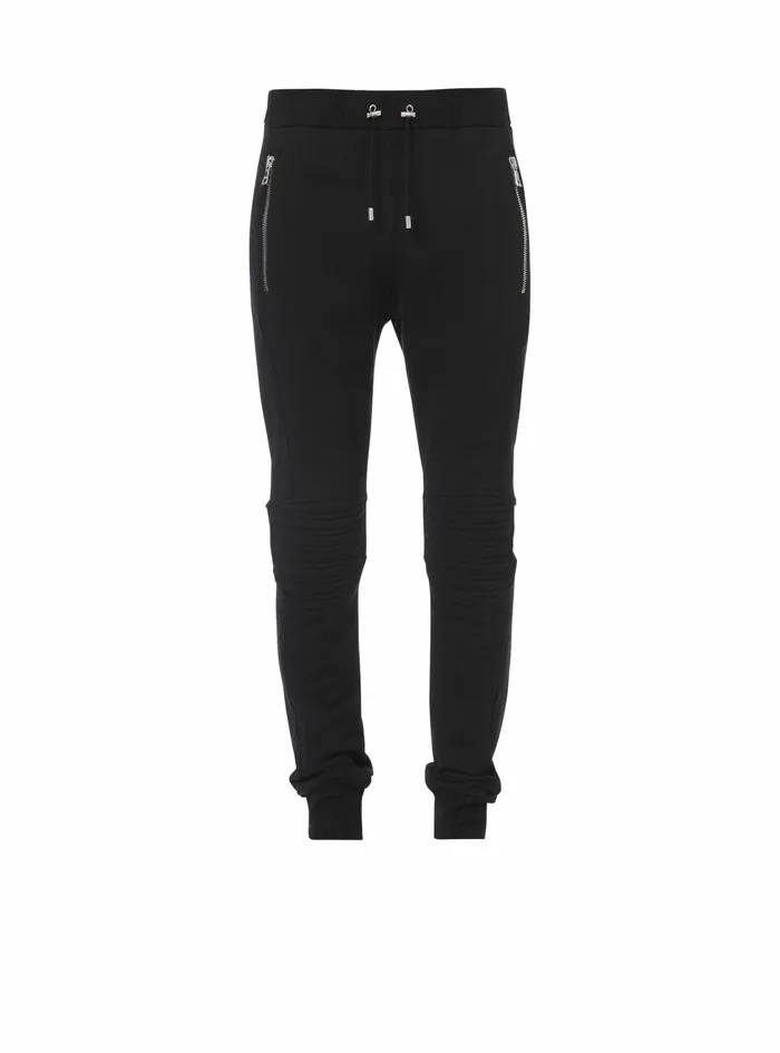 Balmain Trousers And Shorts Mens Black Cotton Sweatpants With Embossed Balmain Paris Logo Black Balmain Trousers And Shorts Mens Black Cotton Sweatpants With Embossed Balmain Paris Logo Black