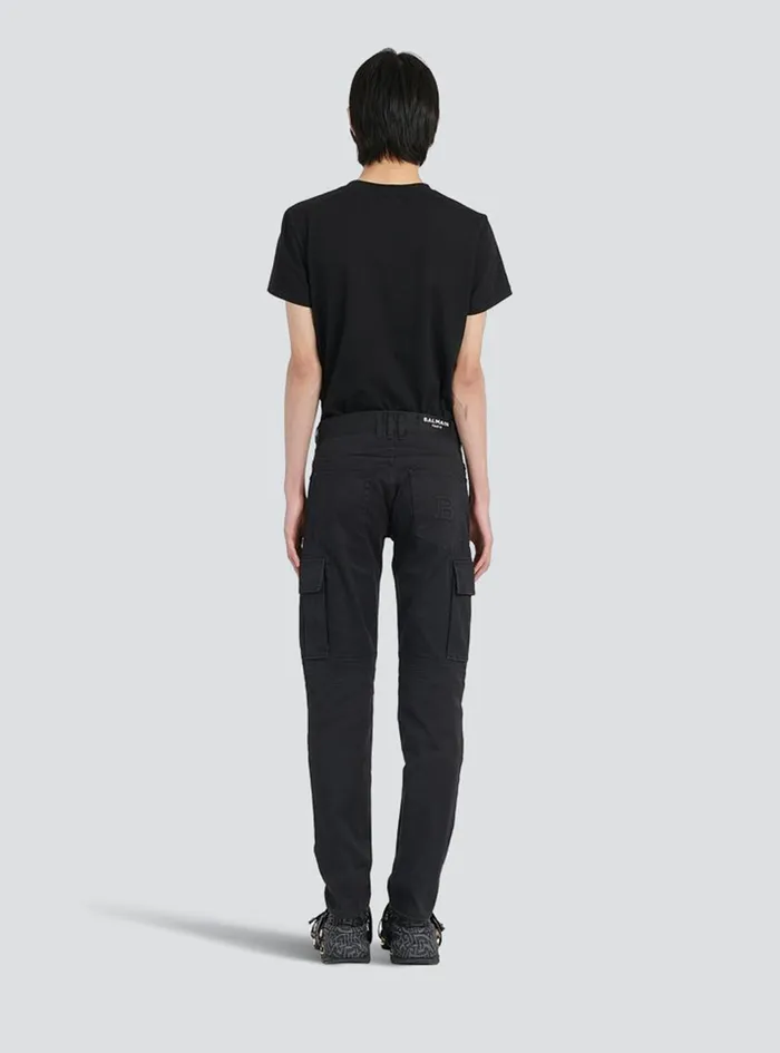 Balmain Trousers And Shorts Mens Cotton Cargo Pants Black Balmain Trousers And Shorts Mens Cotton Cargo Pants Black