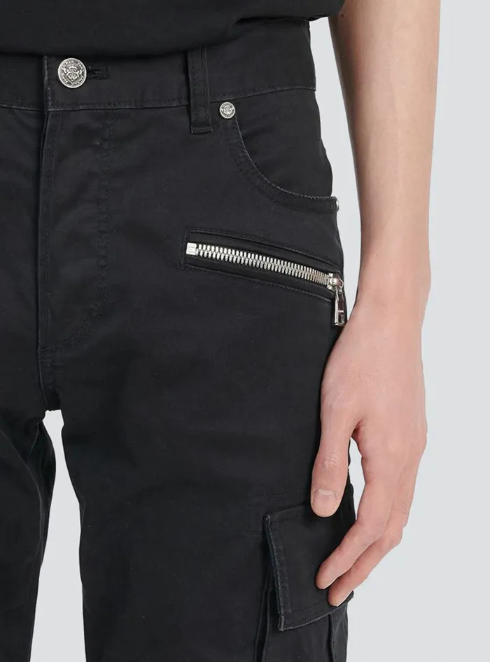 Balmain Trousers And Shorts Mens Cotton Cargo Pants Black Balmain Trousers And Shorts Mens Cotton Cargo Pants Black