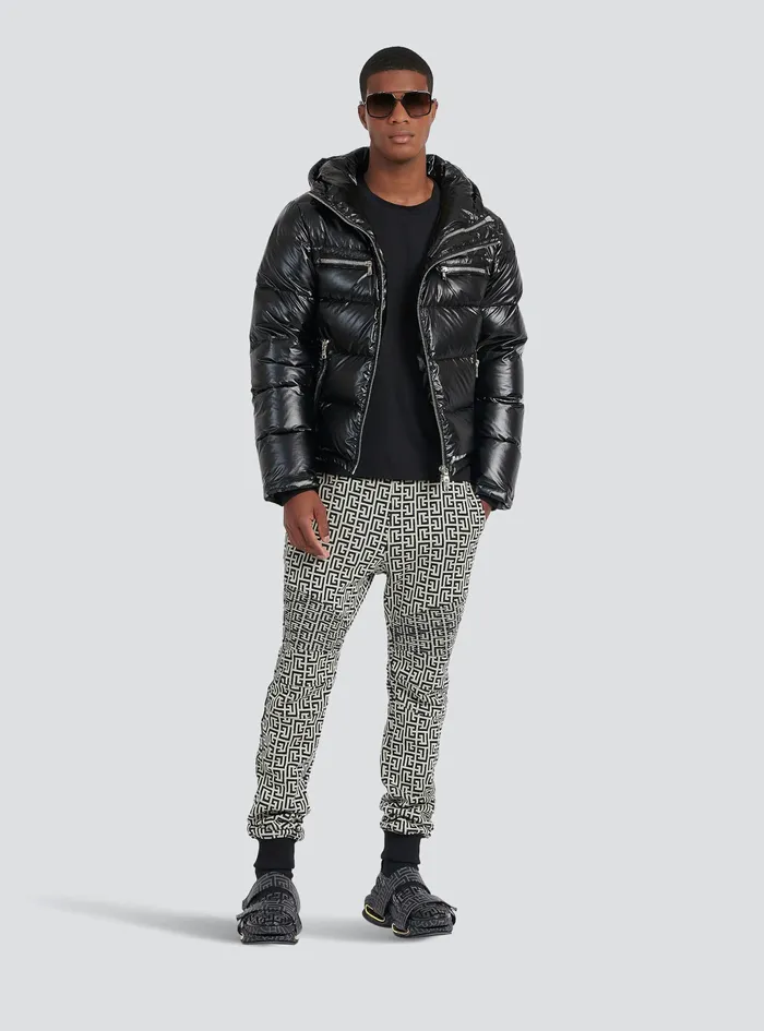 Balmain Trousers And Shorts Mens Cotton Sweatpants With Balmain Monogram Print Black Balmain Trousers And Shorts Mens Cotton Sweatpants With Balmain Monogram Print Black