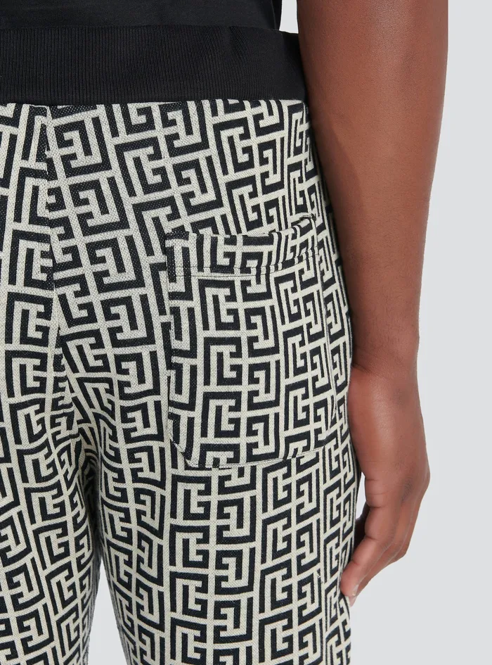 Balmain Trousers And Shorts Mens Cotton Sweatpants With Balmain Monogram Print Black Balmain Trousers And Shorts Mens Cotton Sweatpants With Balmain Monogram Print Black