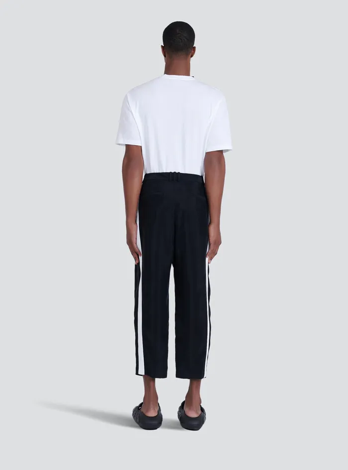 Balmain Trousers And Shorts Mens Cuprammonium Rayon Pleated Pants Black