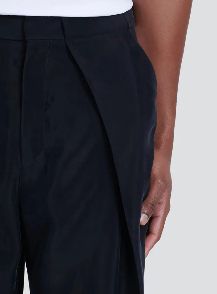Balmain Trousers And Shorts Mens Cuprammonium Rayon Pleated Pants Black