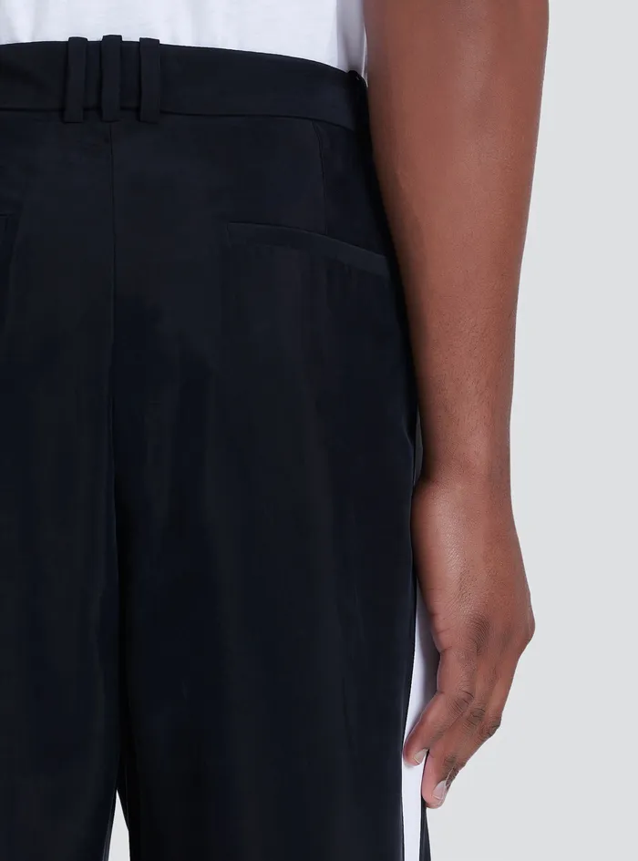 Balmain Trousers And Shorts Mens Cuprammonium Rayon Pleated Pants Black