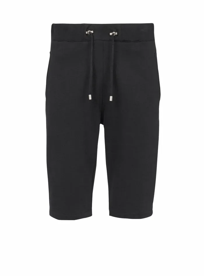 Balmain Trousers And Shorts Mens EcoDesigned Cotton Shorts With Balmain Paris Logo Print Black Balmain Trousers And Shorts Mens EcoDesigned Cotton Shorts With Balmain Paris Logo Print Black