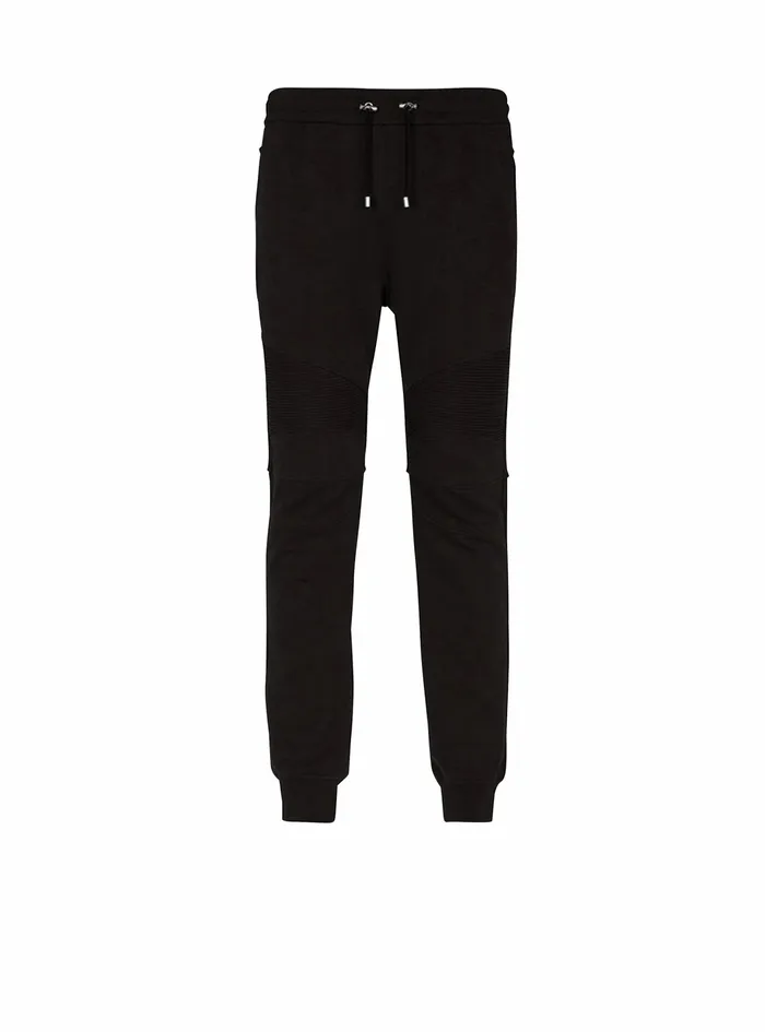 Balmain Trousers And Shorts Mens EcoDesigned Cotton Sweatpants With Balmain Logo Print Gold Balmain Trousers And Shorts Mens EcoDesigned Cotton Sweatpants With Balmain Logo Print Gold