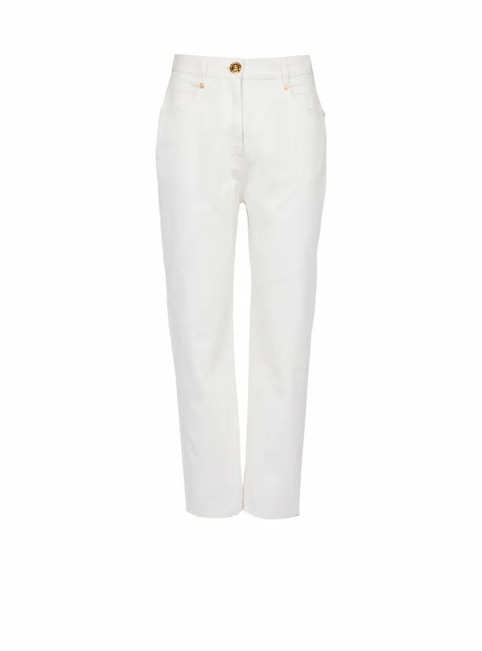 Balmain Trousers And Shorts Womens Boyfriend Cut Jeans White