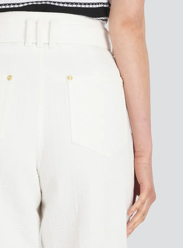 Balmain Trousers And Shorts Womens Boyfriend Cut Jeans White Balmain Trousers And Shorts Womens Boyfriend Cut Jeans White